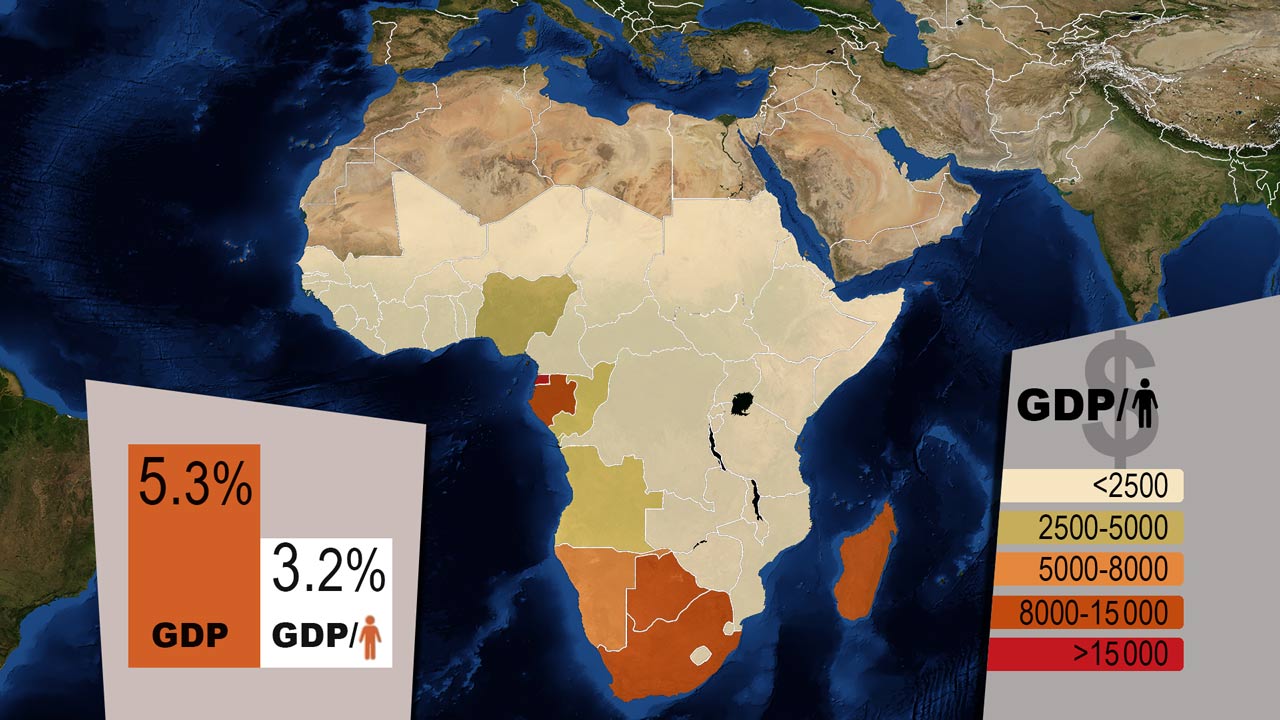 Africa GDP per capita map